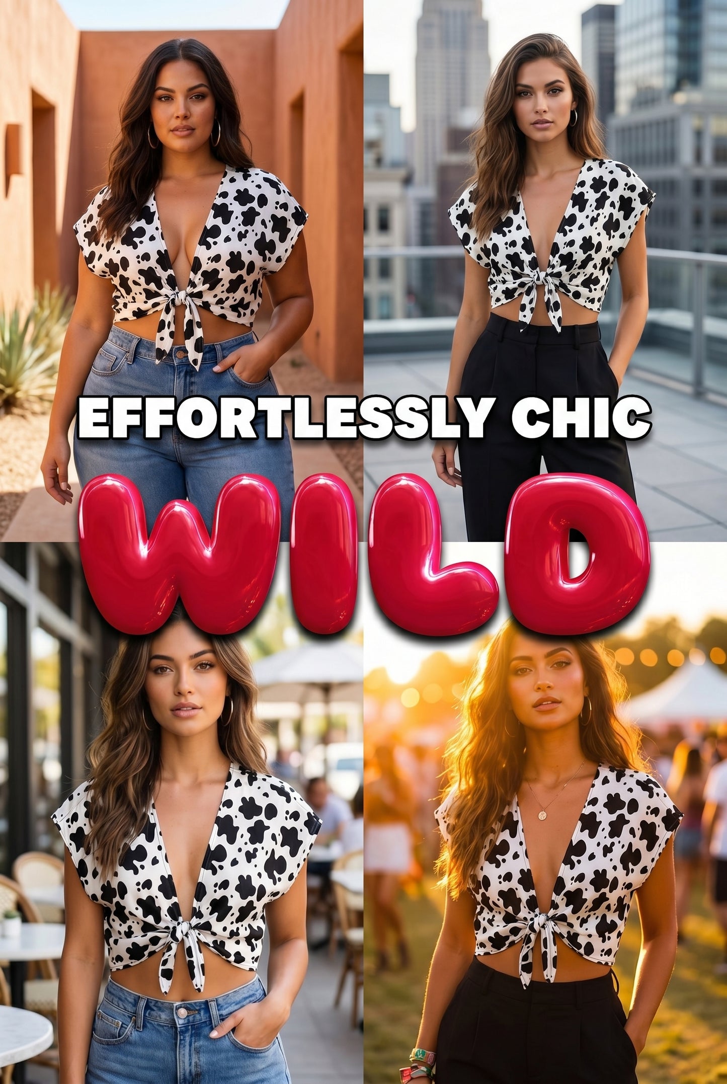 The wild daisy front tie top