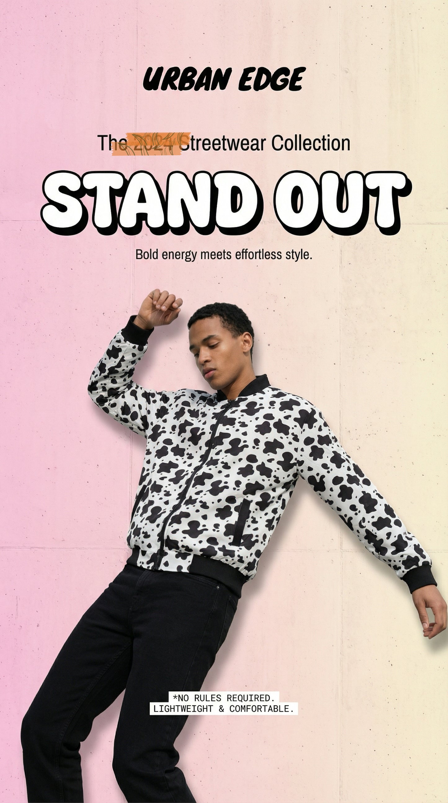 The urban cowprint bomber jacket