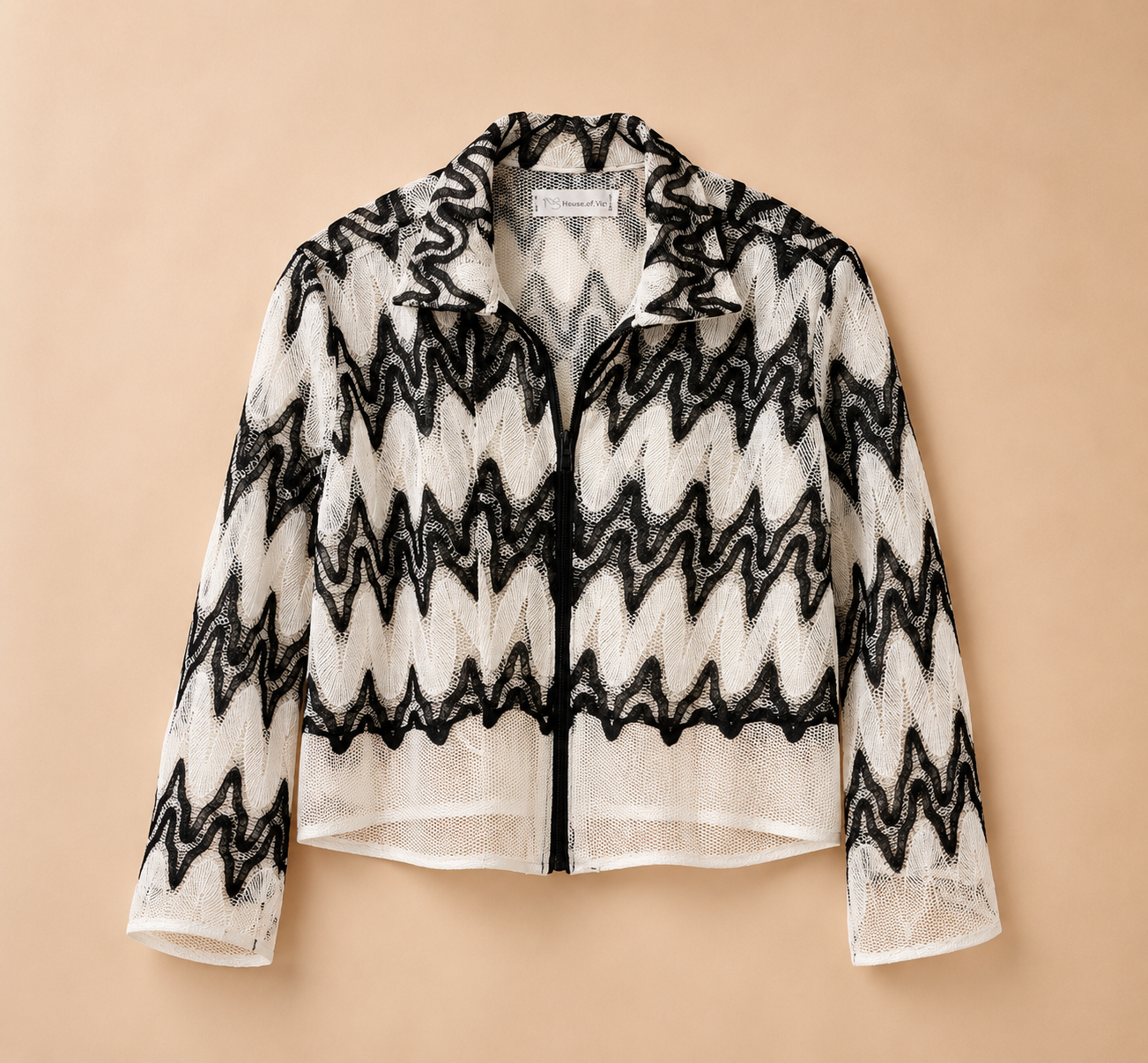 The midnight wave lace cropped jacket