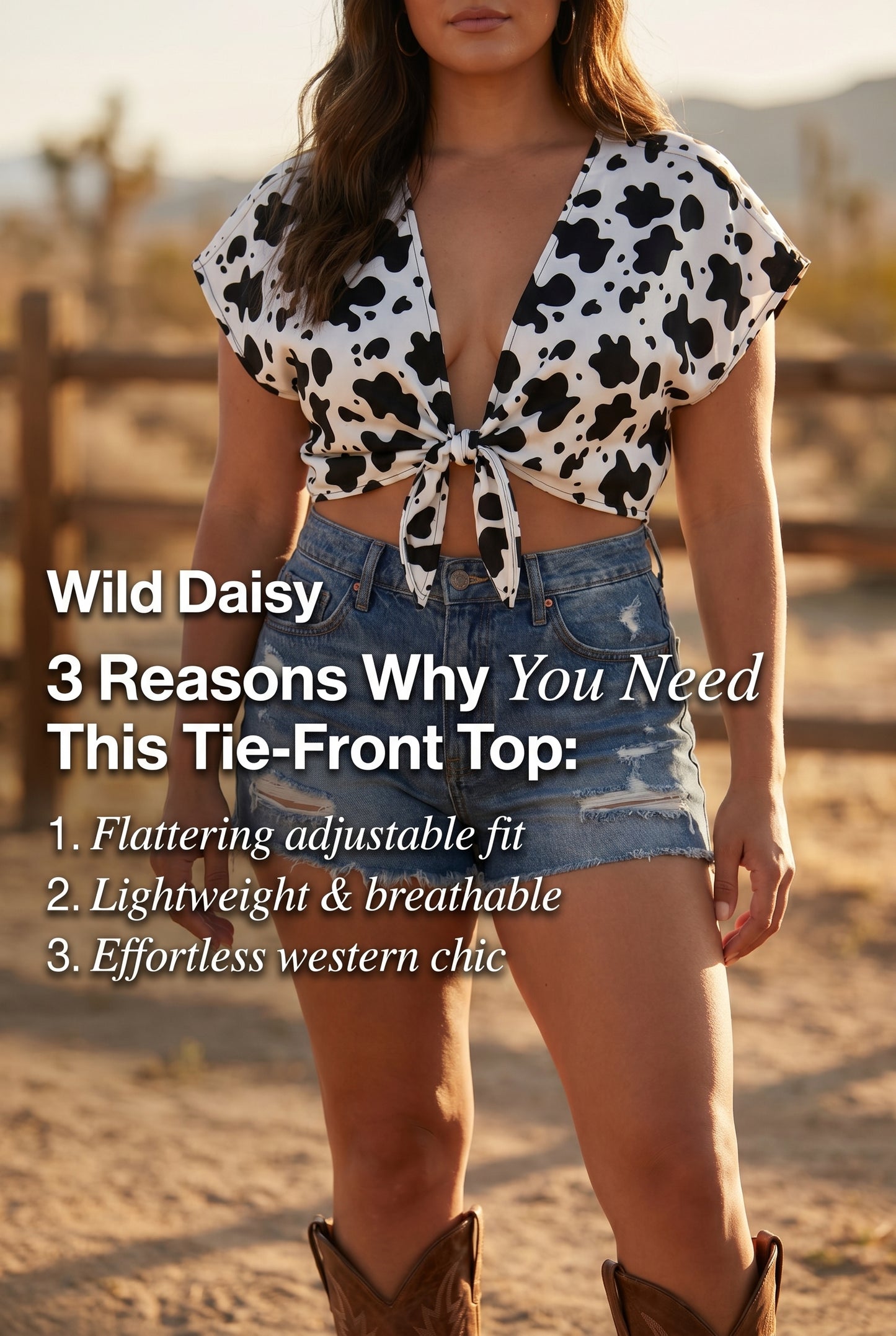 The wild daisy front tie top