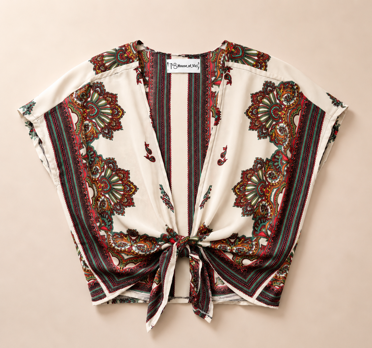 Royal Mandala front tie top