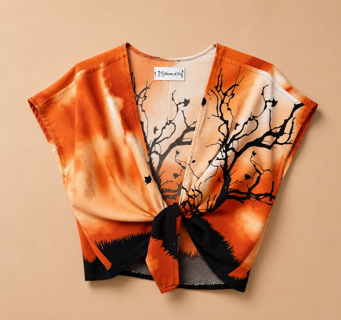 Sunset Savannah front tie top