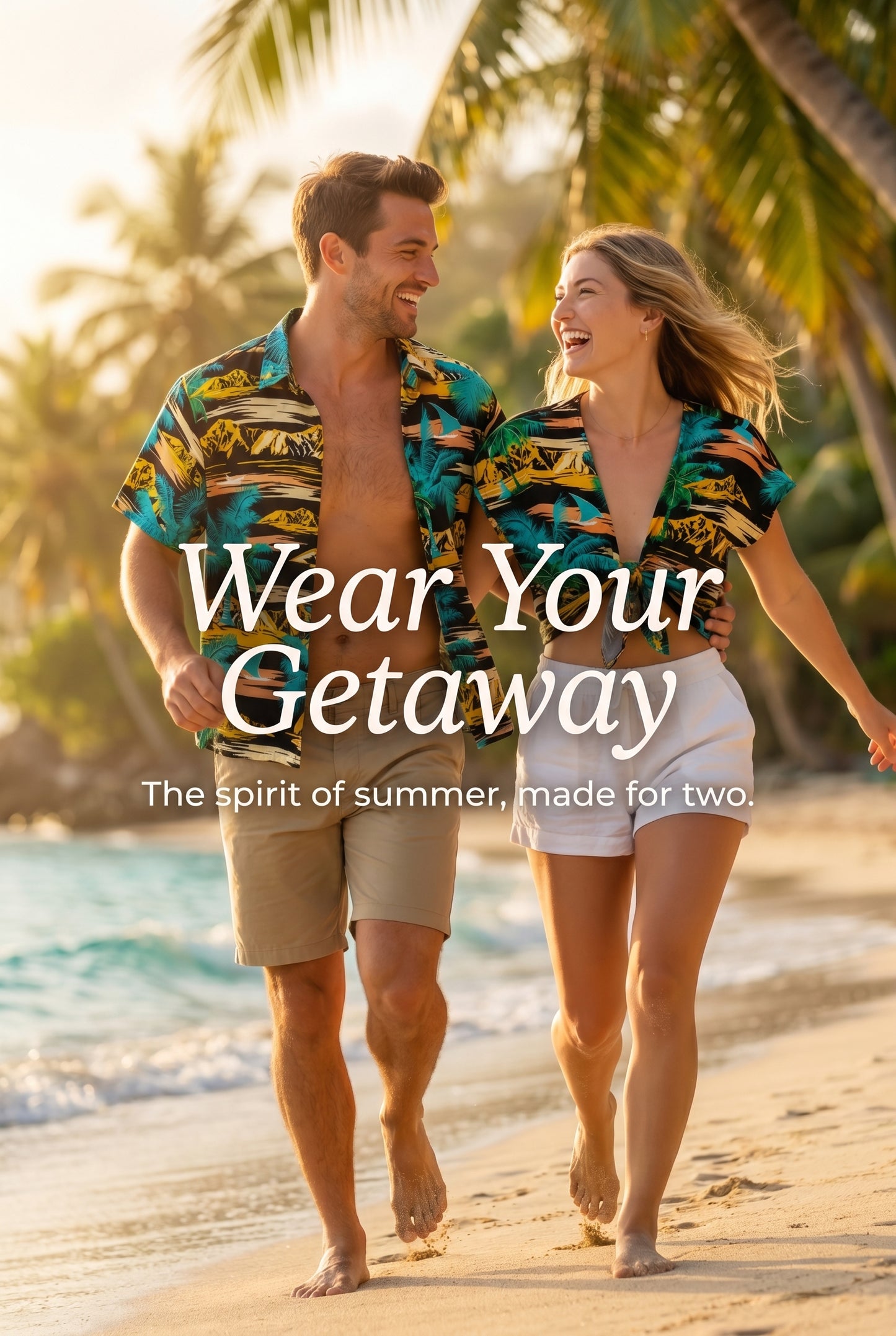 The Paradise Palm beach couple matching set